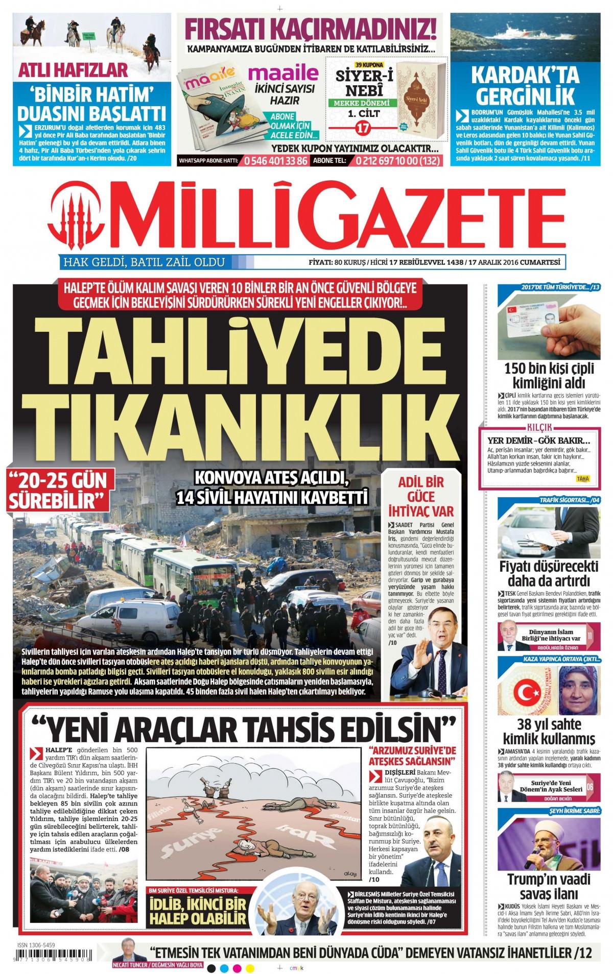 17 Aralık 2016 gazete manşetleri - -8