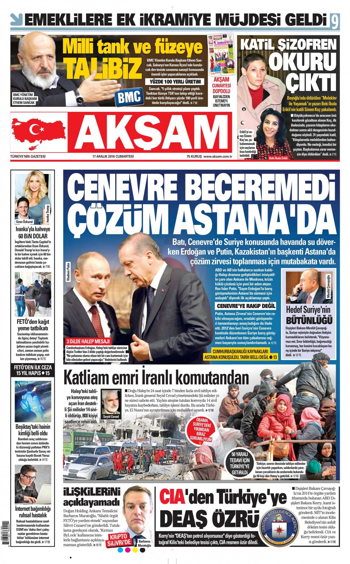 17 Aralık 2016 gazete manşetleri - -9