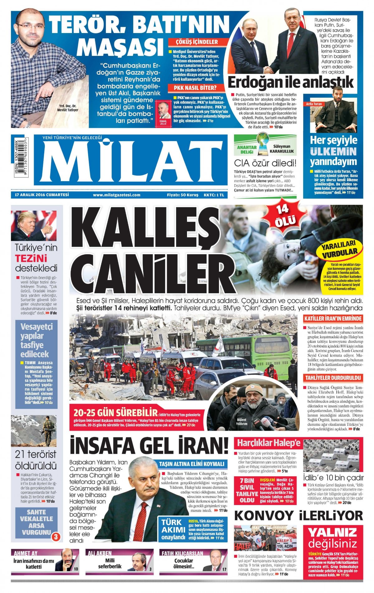 17 Aralık 2016 gazete manşetleri - -13