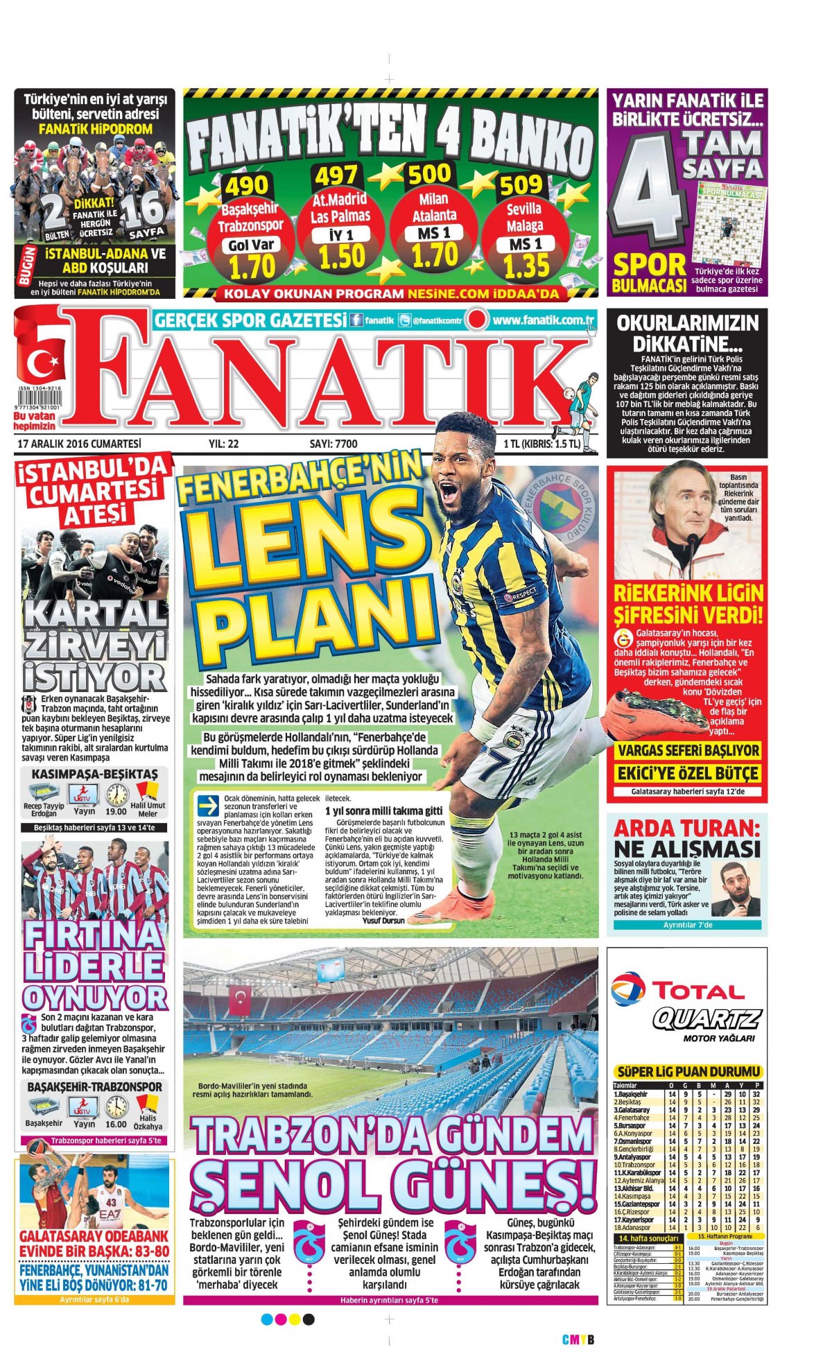 17 Aralık 2016 gazete manşetleri - -18