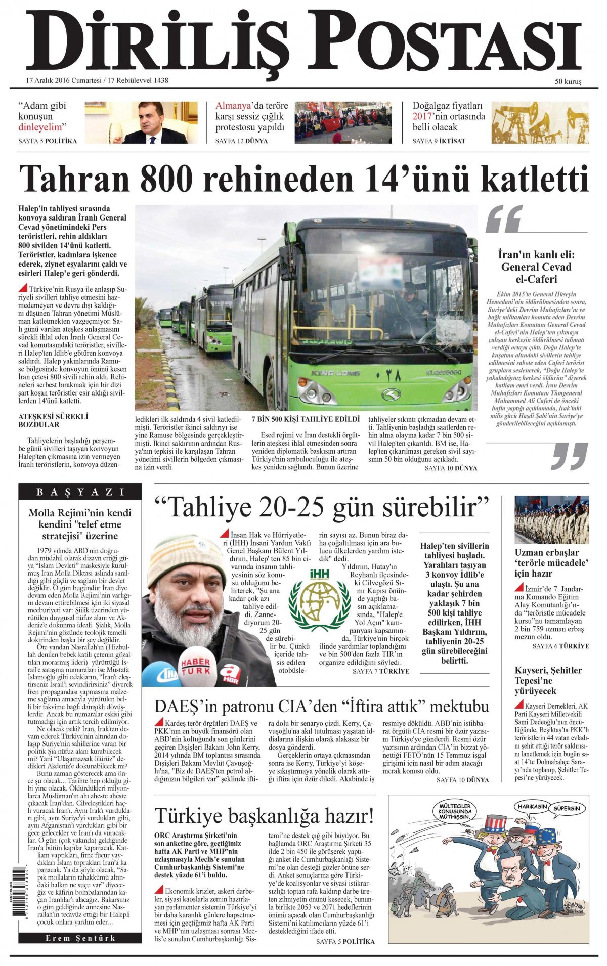 17 Aralık 2016 gazete manşetleri - -20