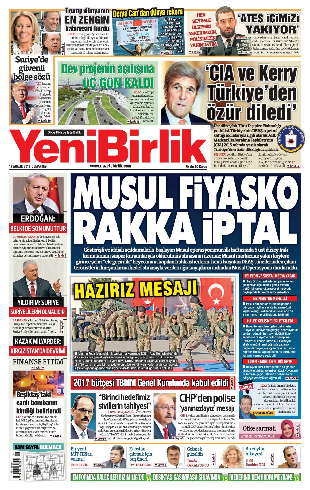 17 Aralık 2016 gazete manşetleri - -23