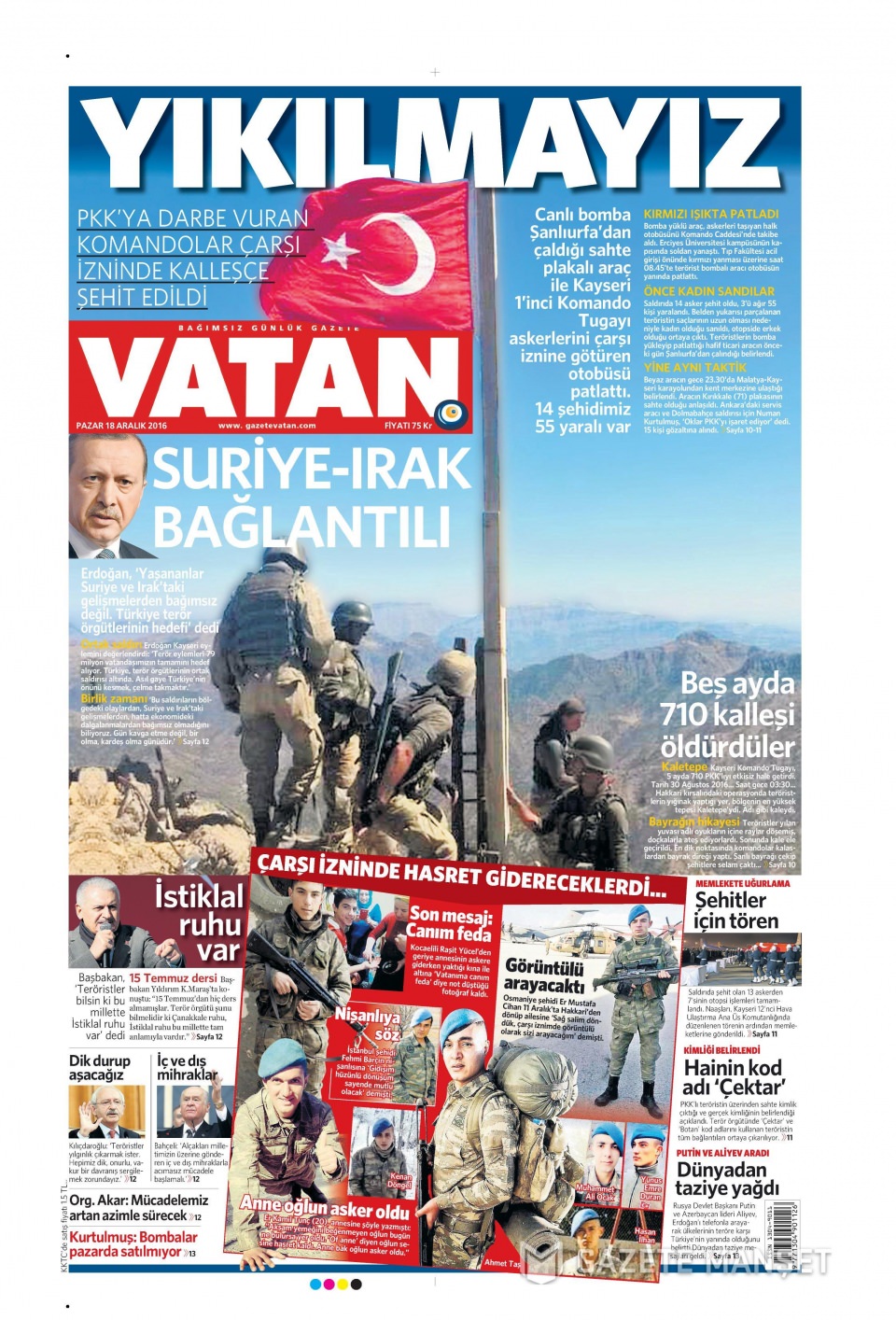 18 Aralık 2016 gazete manşetleri - 2