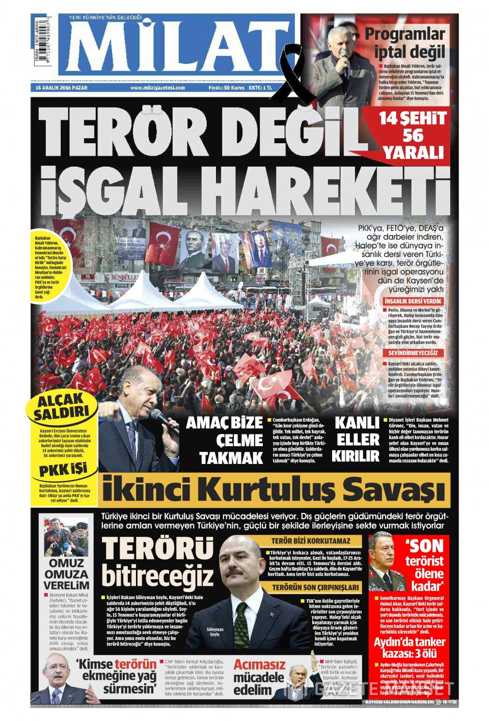 18 Aralık 2016 gazete manşetleri - 6