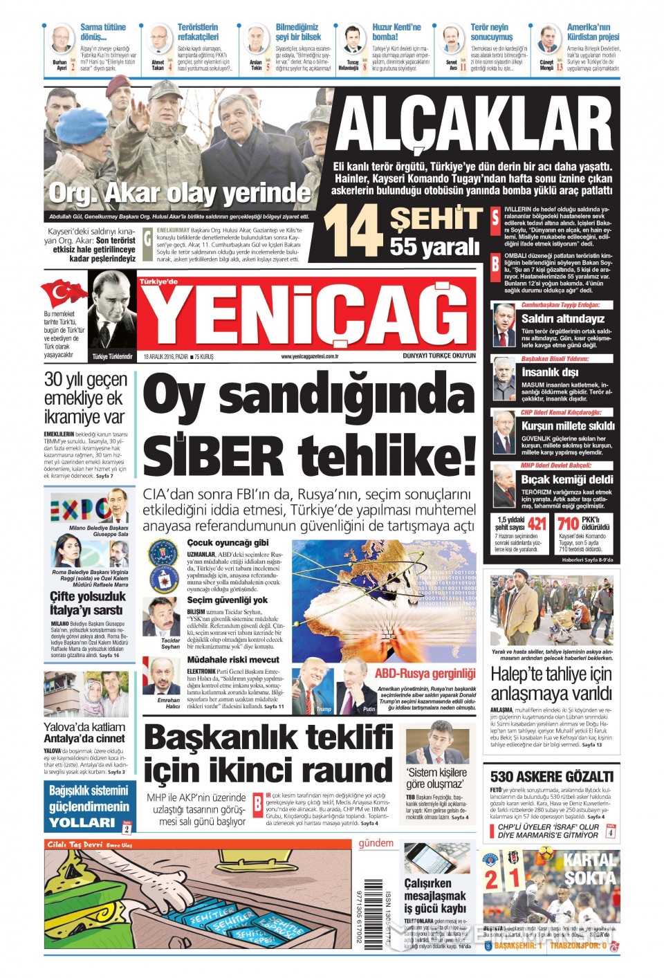 18 Aralık 2016 gazete manşetleri - 7