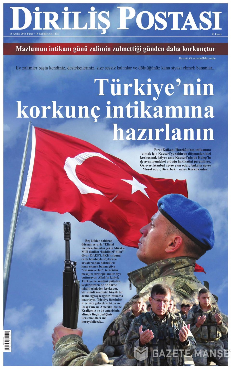 18 Aralık 2016 gazete manşetleri - 10