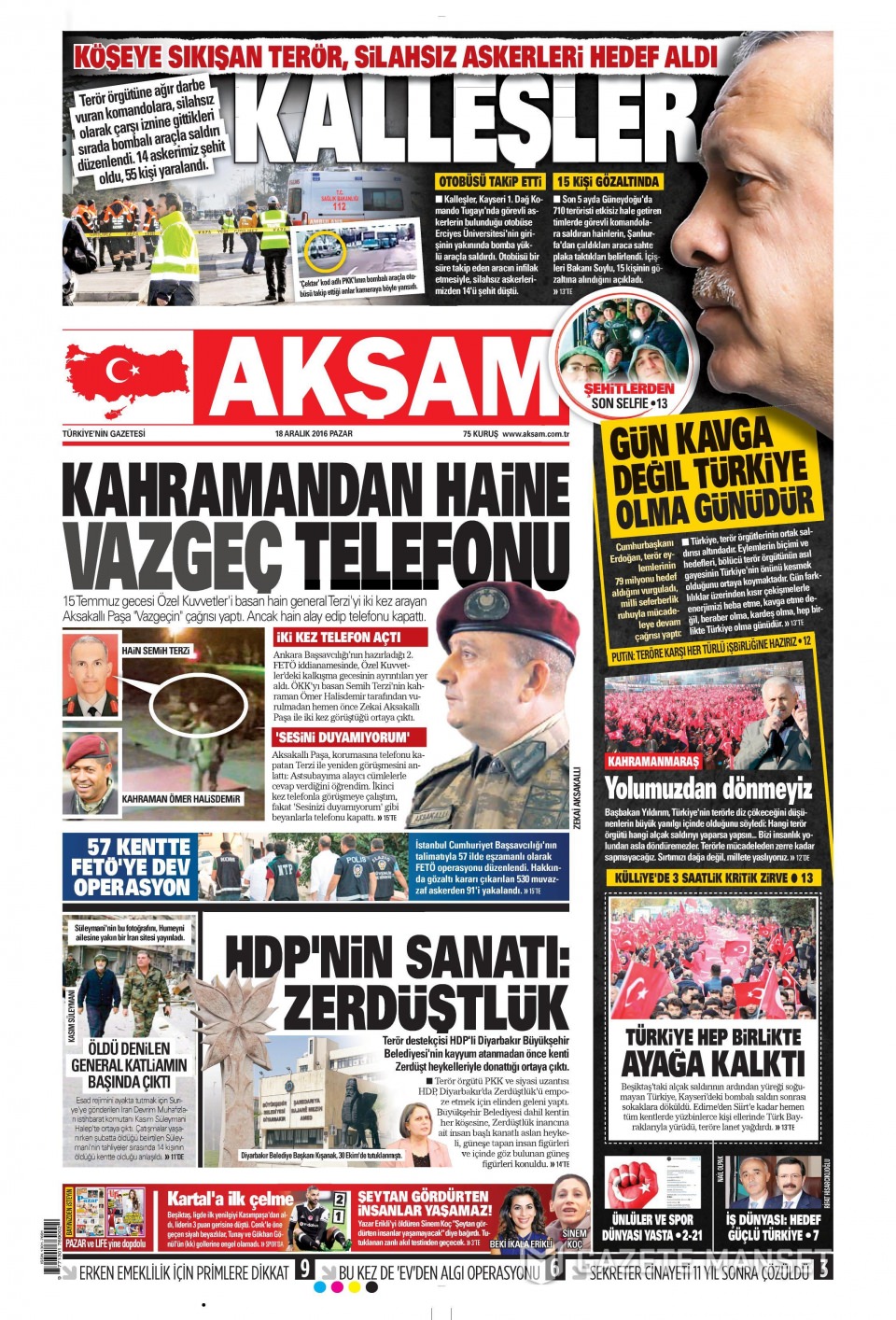 18 Aralık 2016 gazete manşetleri - 11