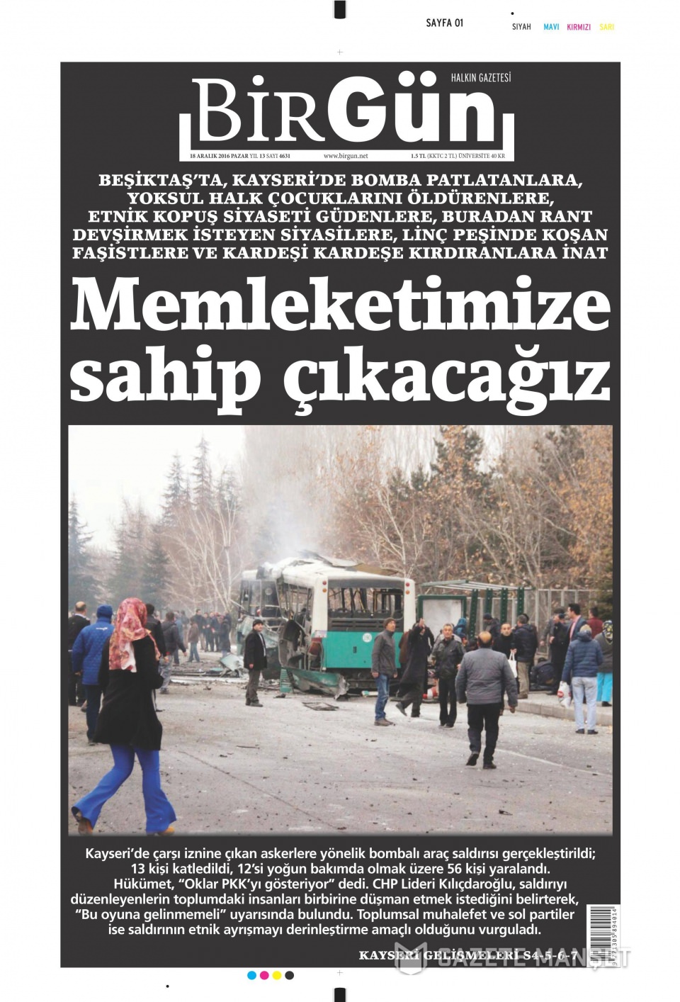 18 Aralık 2016 gazete manşetleri - 13