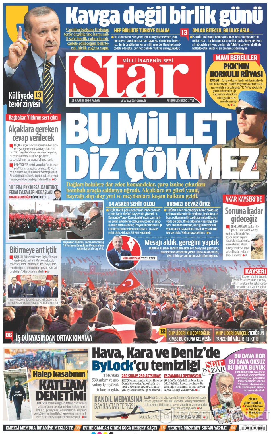 18 Aralık 2016 gazete manşetleri - 14