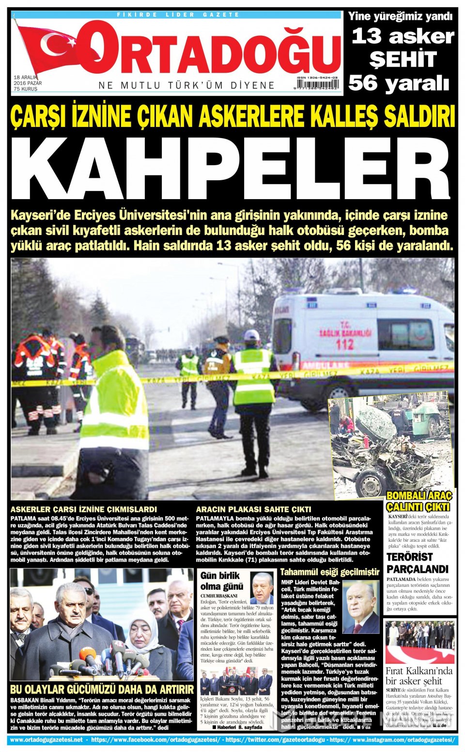 18 Aralık 2016 gazete manşetleri - 22
