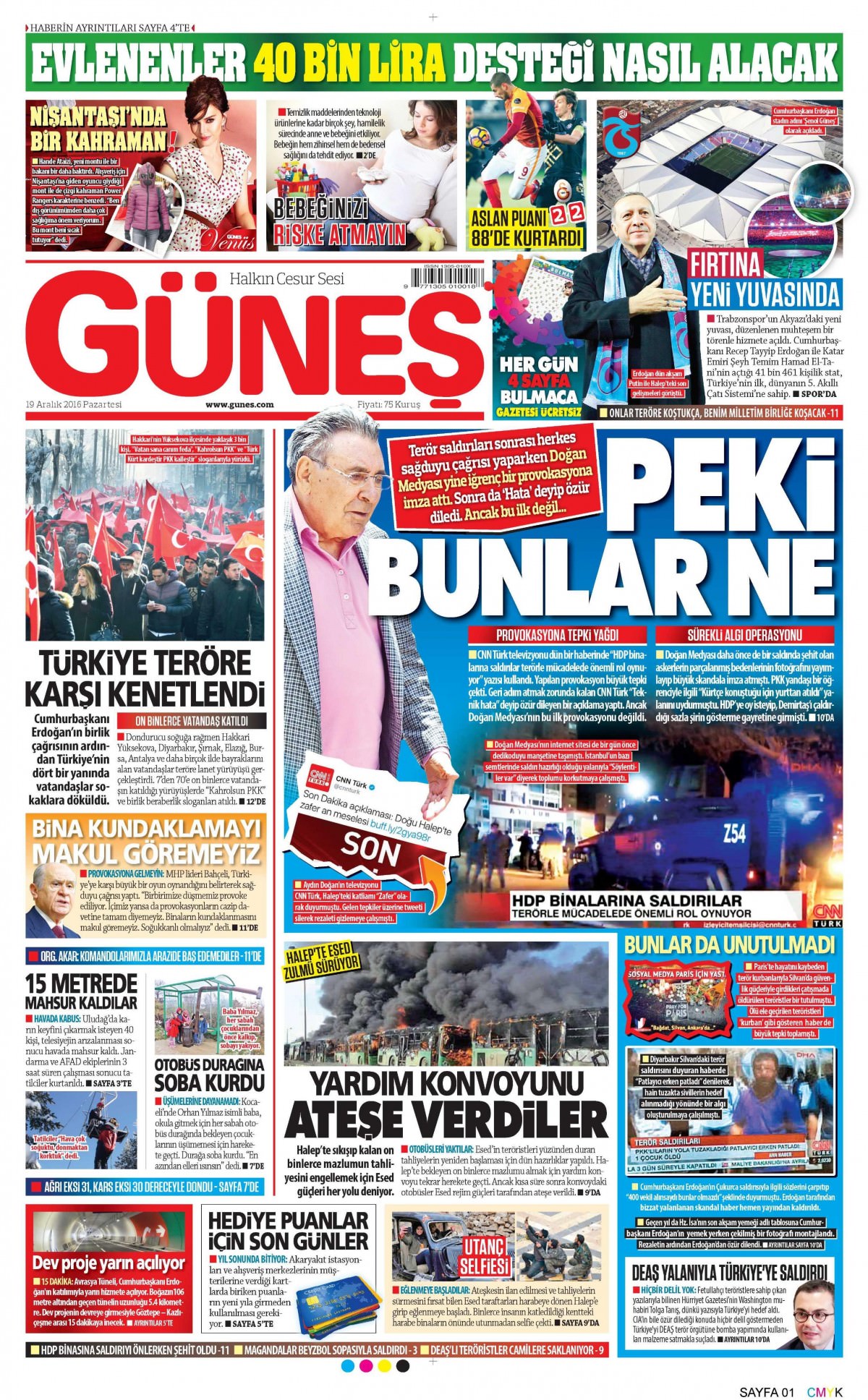 19 Aralık 2016 gazete manşetleri - -13