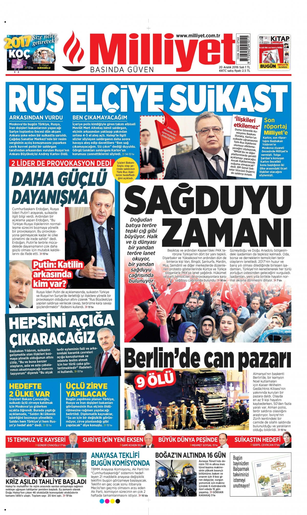 20 Aralık 2016 gazete manşetleri - -3