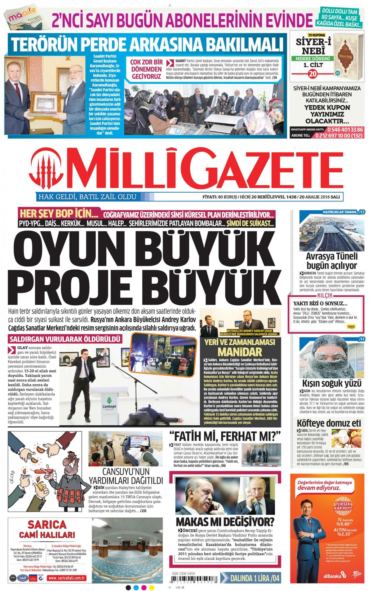 20 Aralık 2016 gazete manşetleri - -8