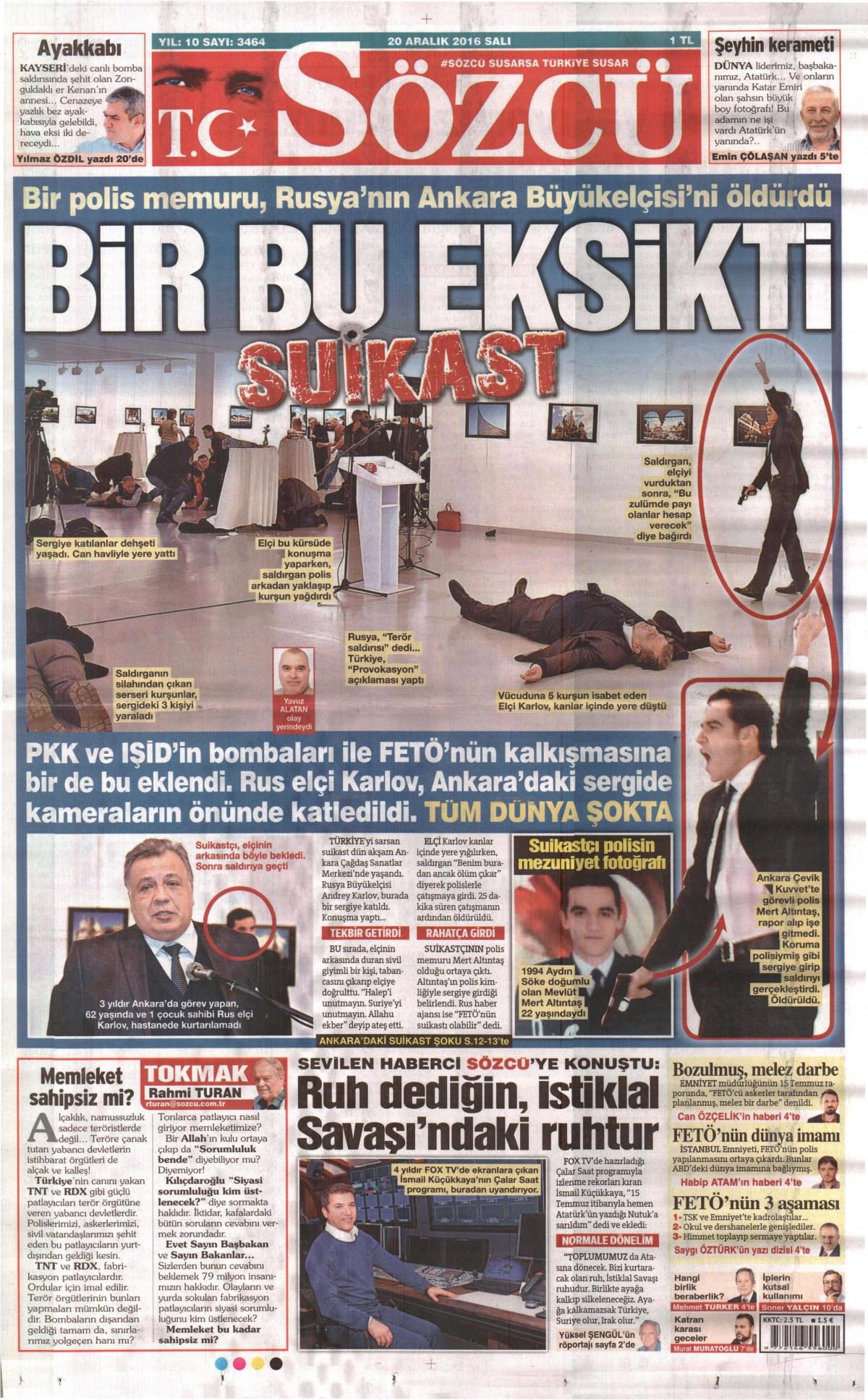 20 Aralık 2016 gazete manşetleri - -11