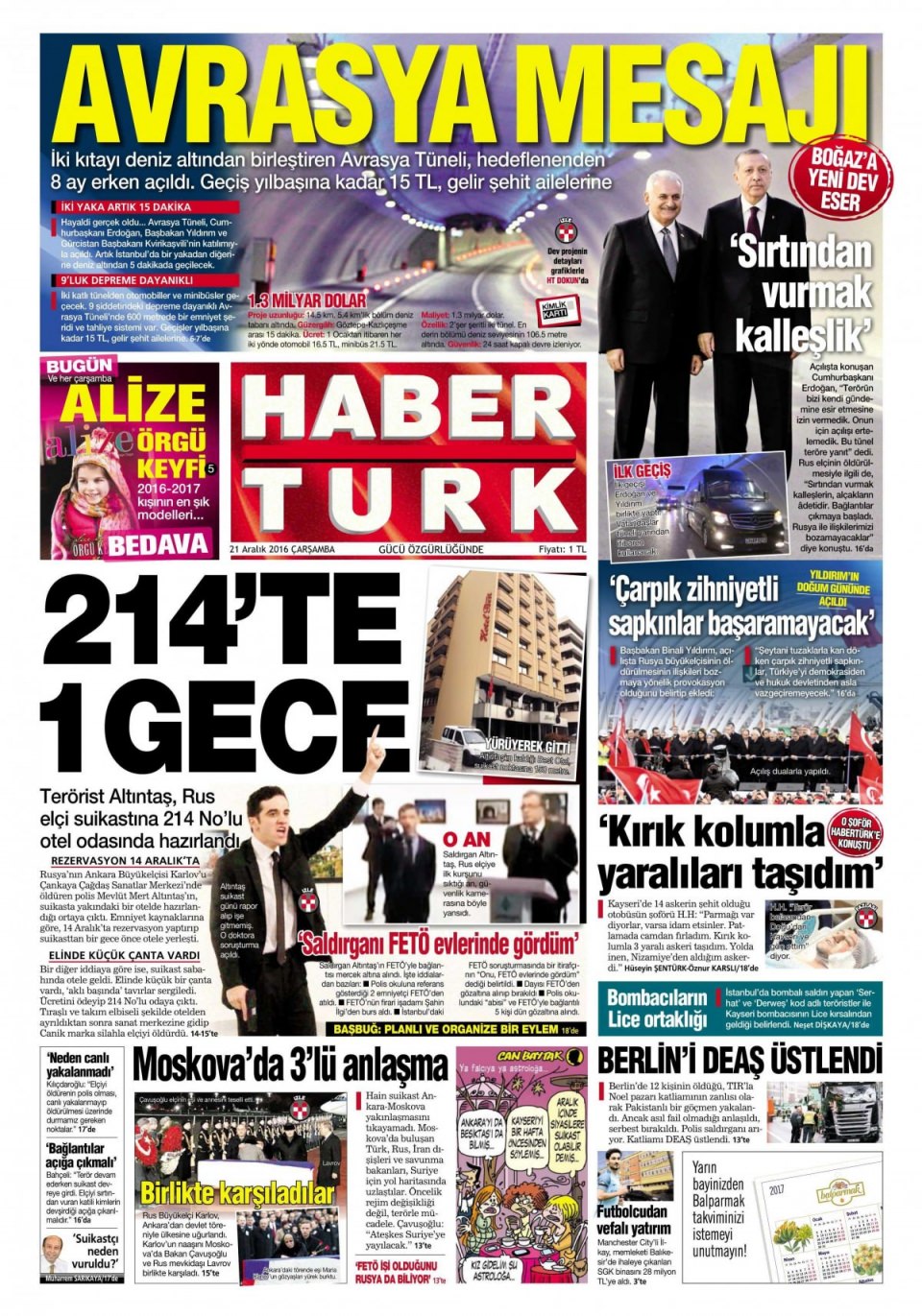21 Aralık 2016 gazete manşetleri - 654
