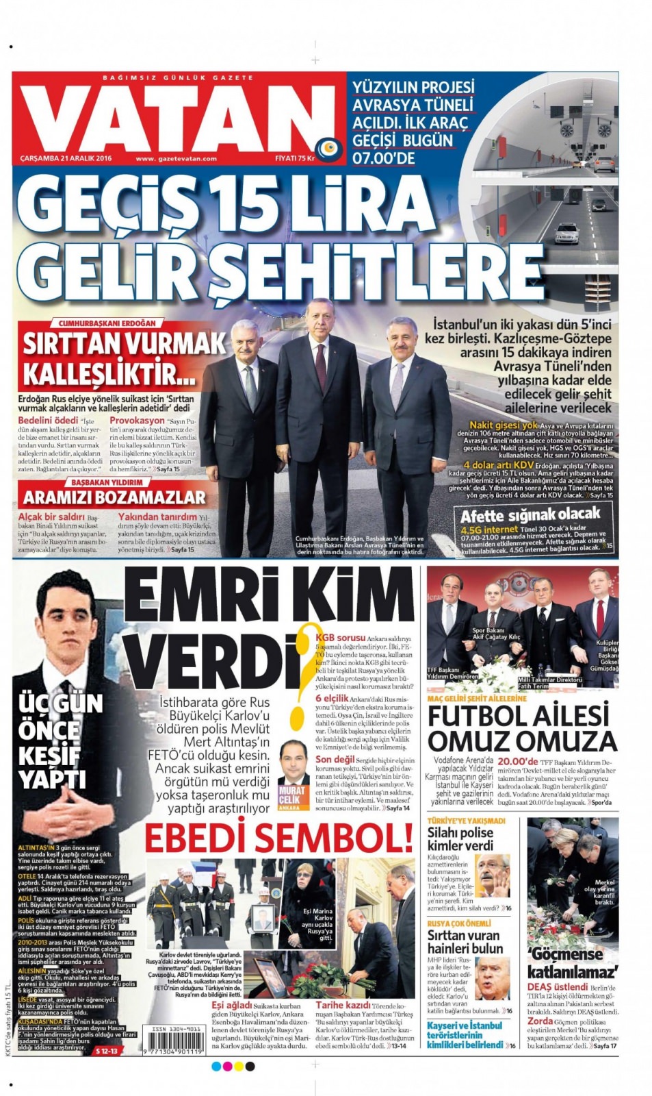 21 Aralık 2016 gazete manşetleri - 314