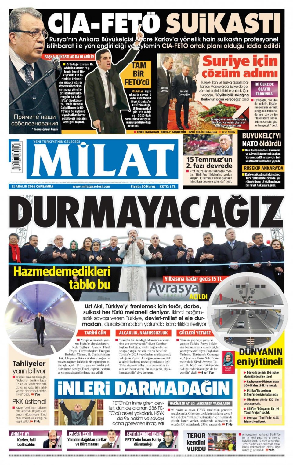 21 Aralık 2016 gazete manşetleri - 303