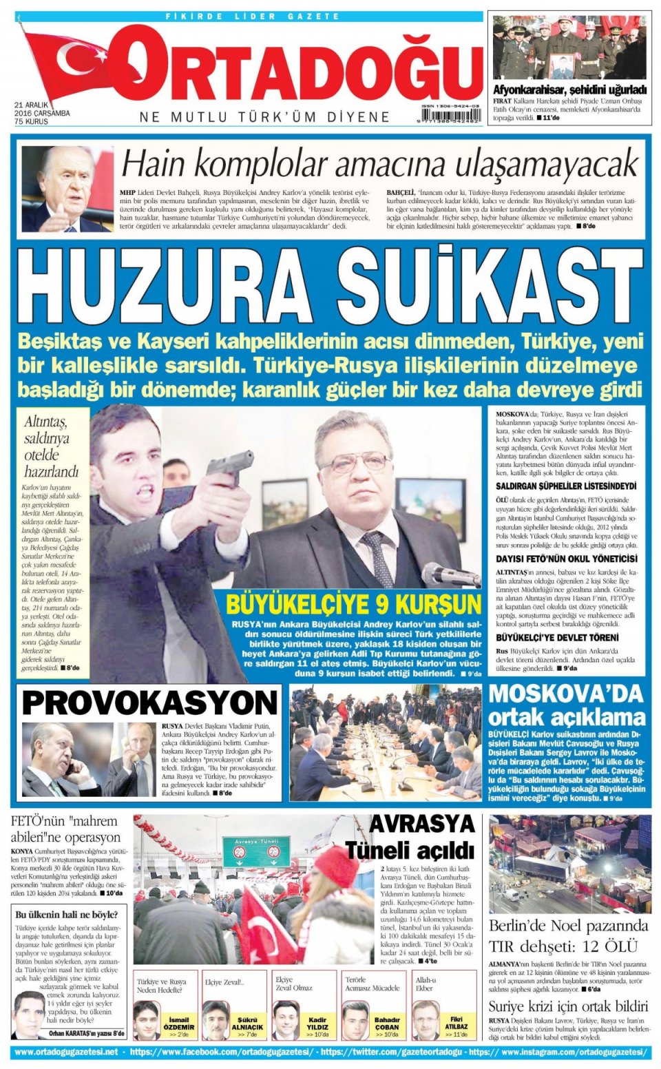 21 Aralık 2016 gazete manşetleri - 403