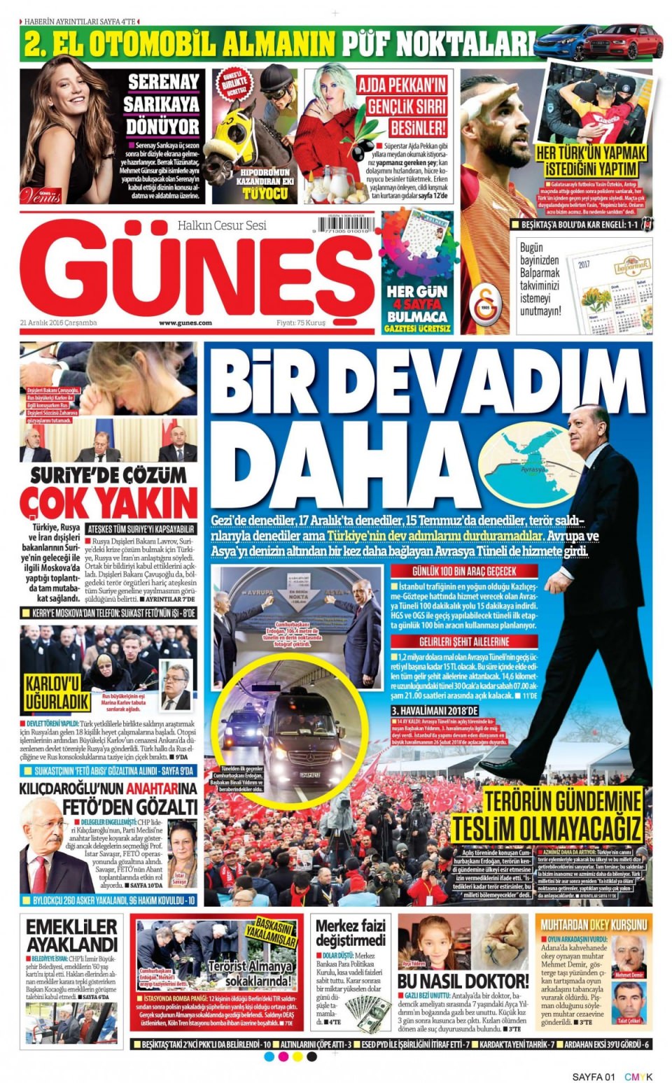 21 Aralık 2016 gazete manşetleri - 762