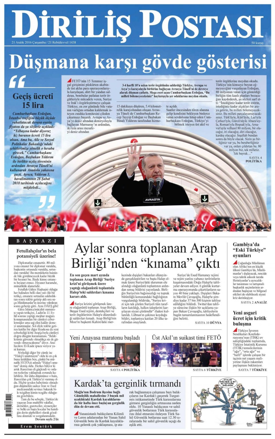 21 Aralık 2016 gazete manşetleri - 533