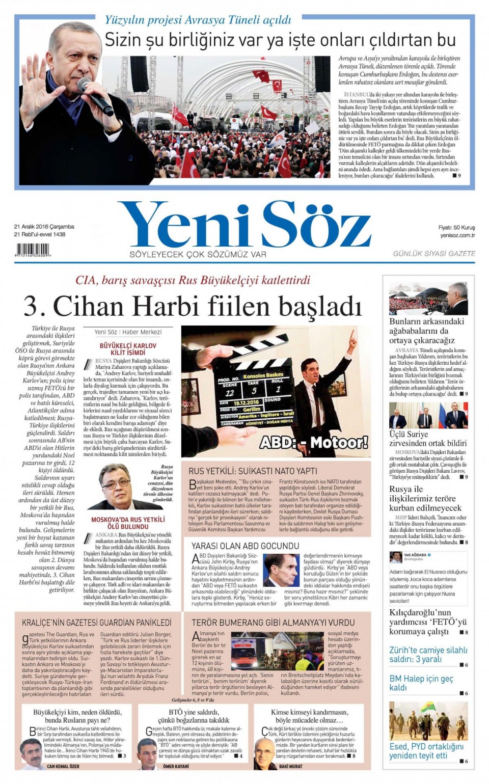 21 Aralık 2016 gazete manşetleri - 305