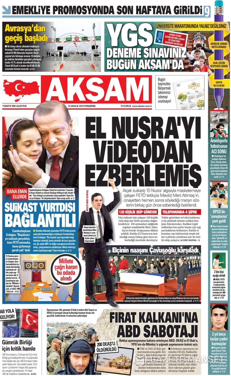 22 Aralık 2016 gazete manşetleri - 13