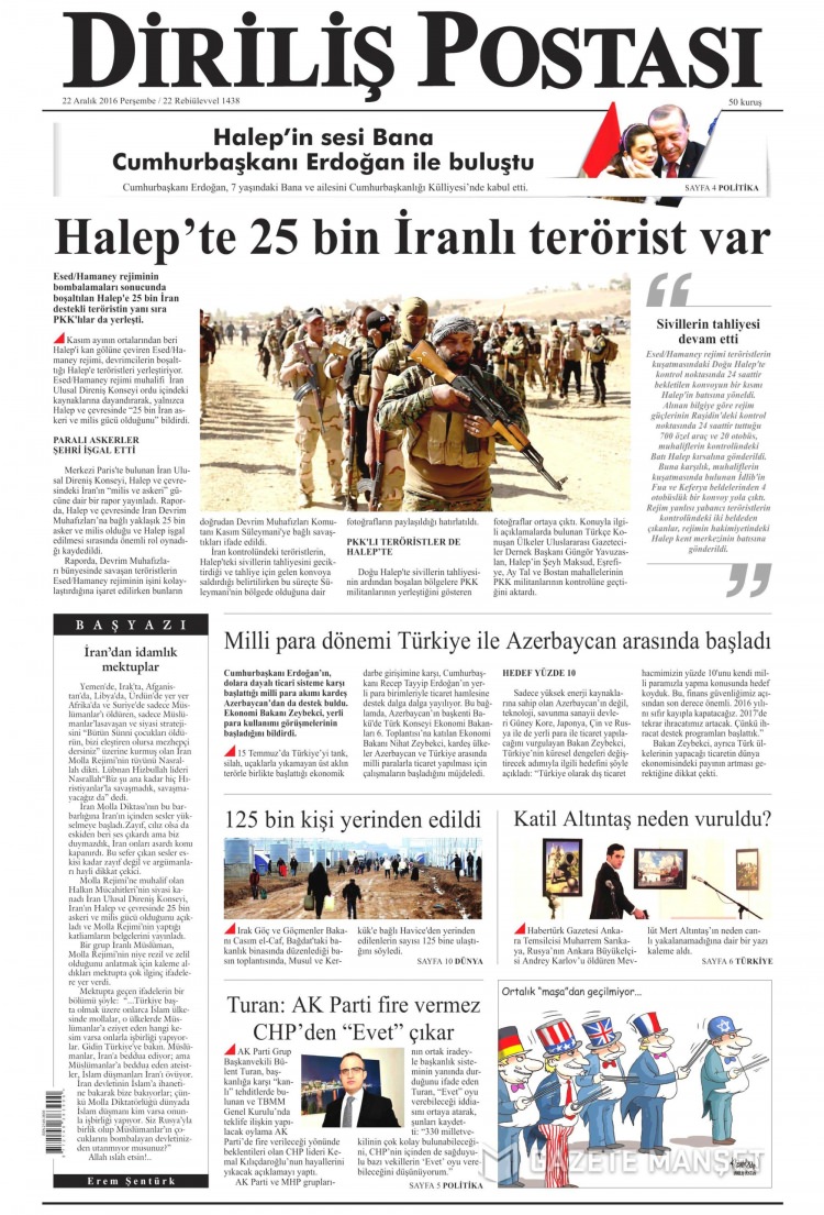 22 Aralık 2016 gazete manşetleri - 27