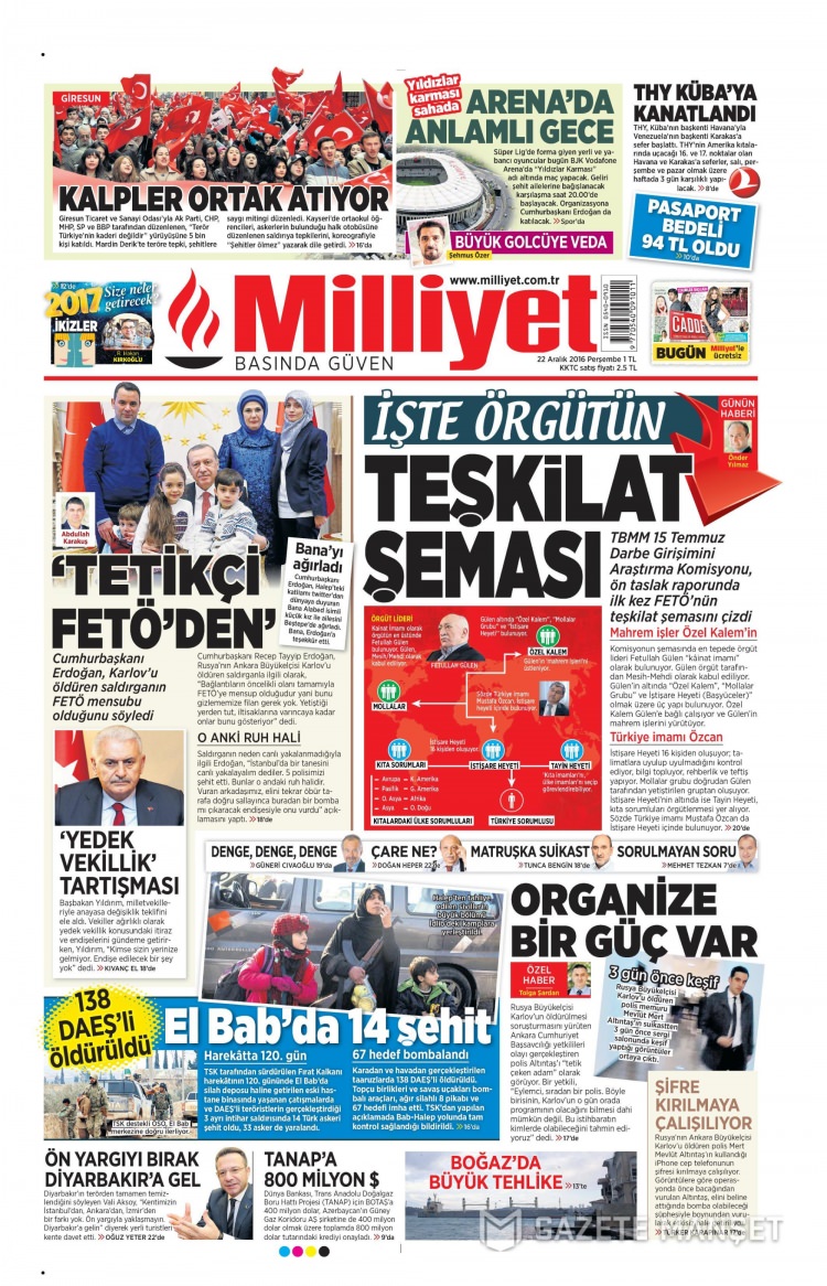 22 Aralık 2016 gazete manşetleri - 29