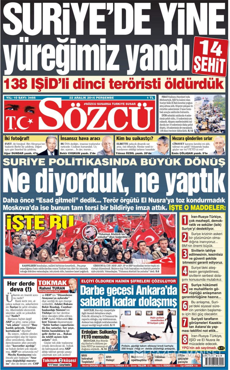 22 Aralık 2016 gazete manşetleri - 6