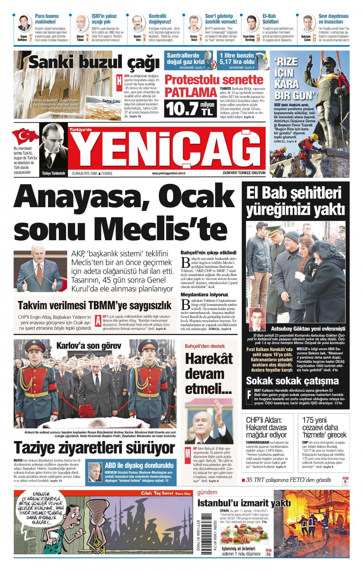 23 Aralık 2016 gazete manşetleri - -15