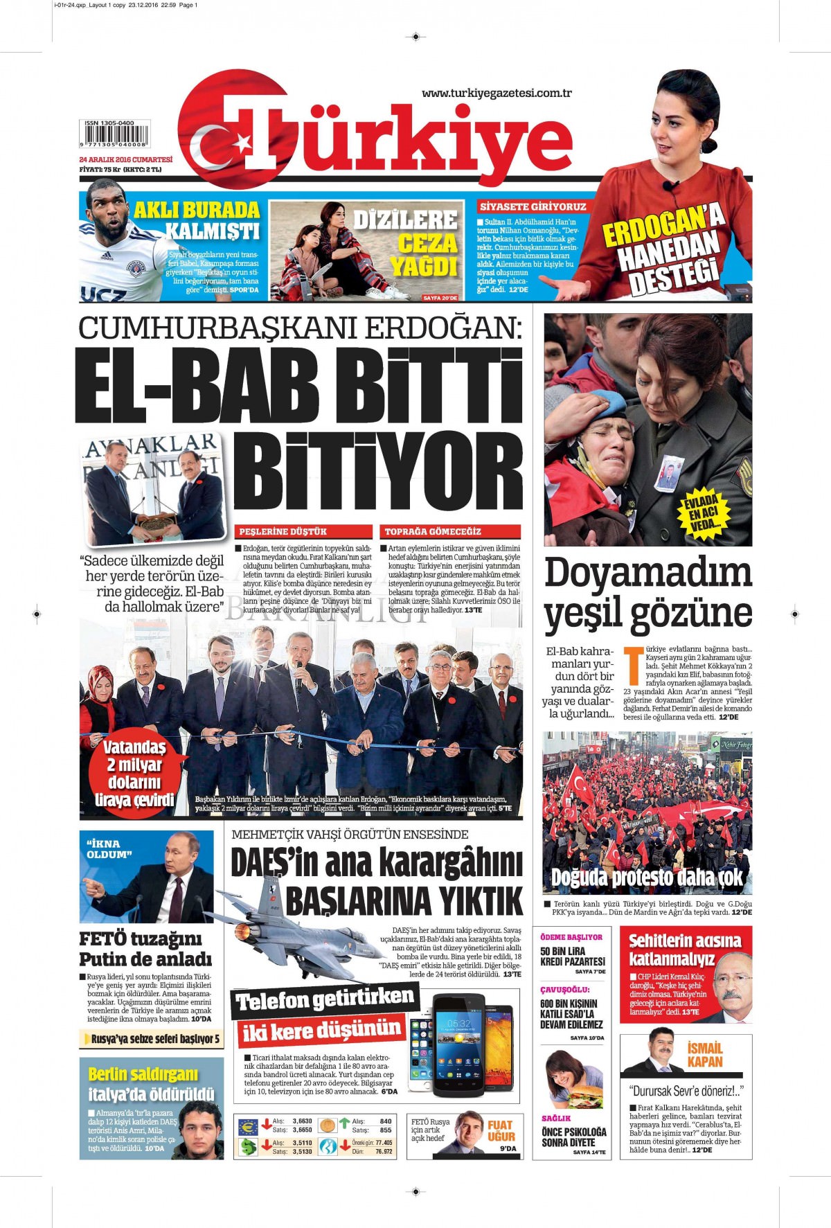 24 Aralık 2016 gazete manşetleri - 20