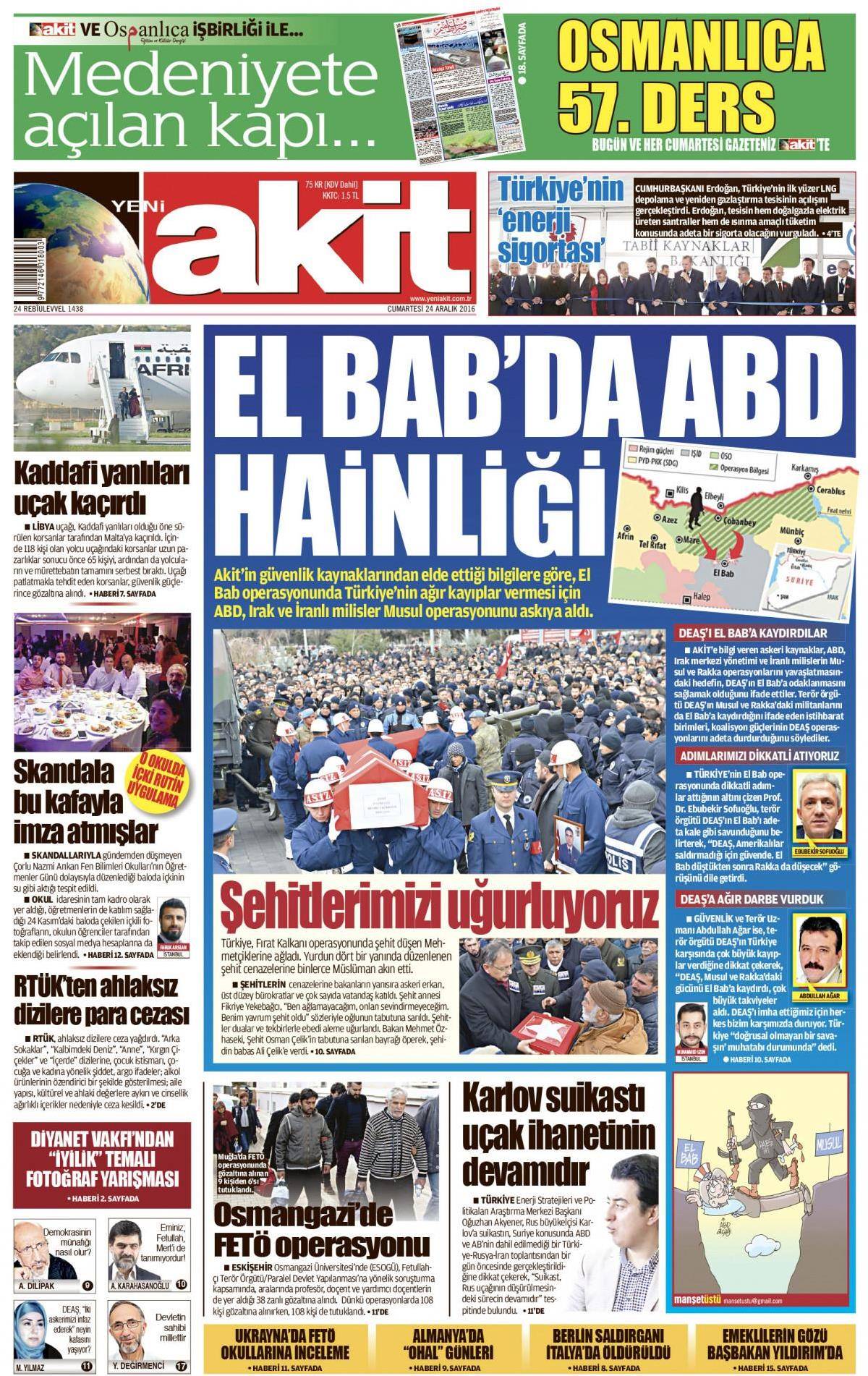 24 Aralık 2016 gazete manşetleri - 19