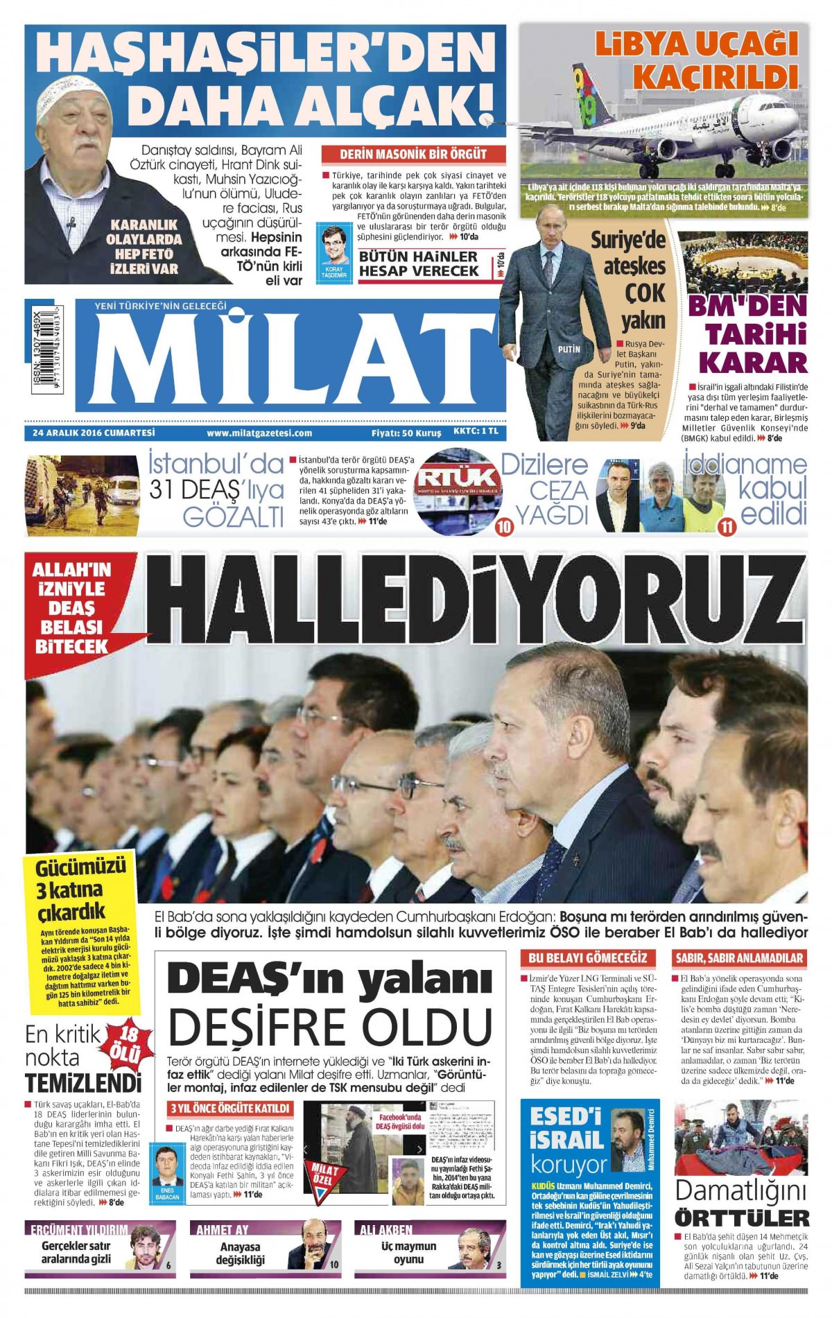 24 Aralık 2016 gazete manşetleri - 11