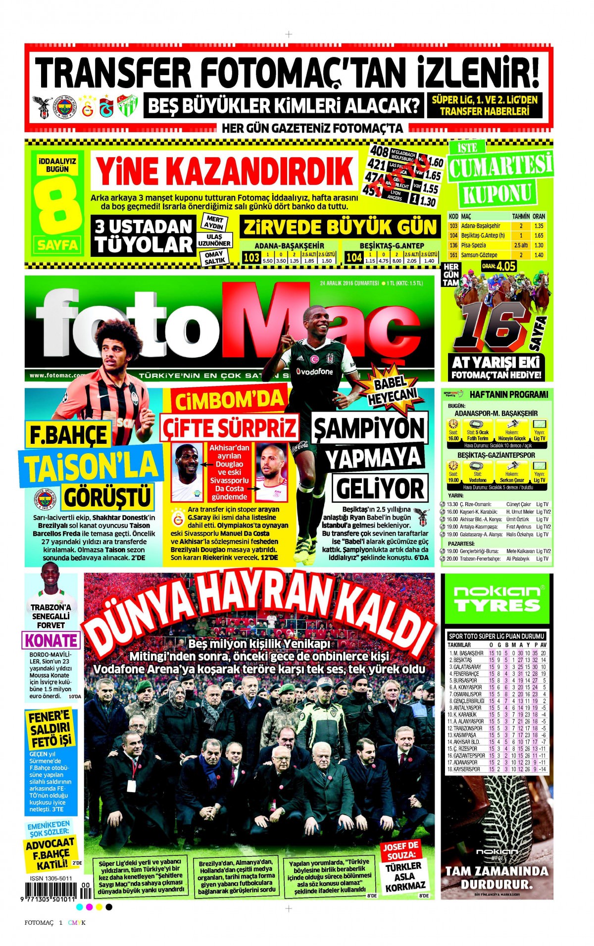 24 Aralık 2016 gazete manşetleri - 10