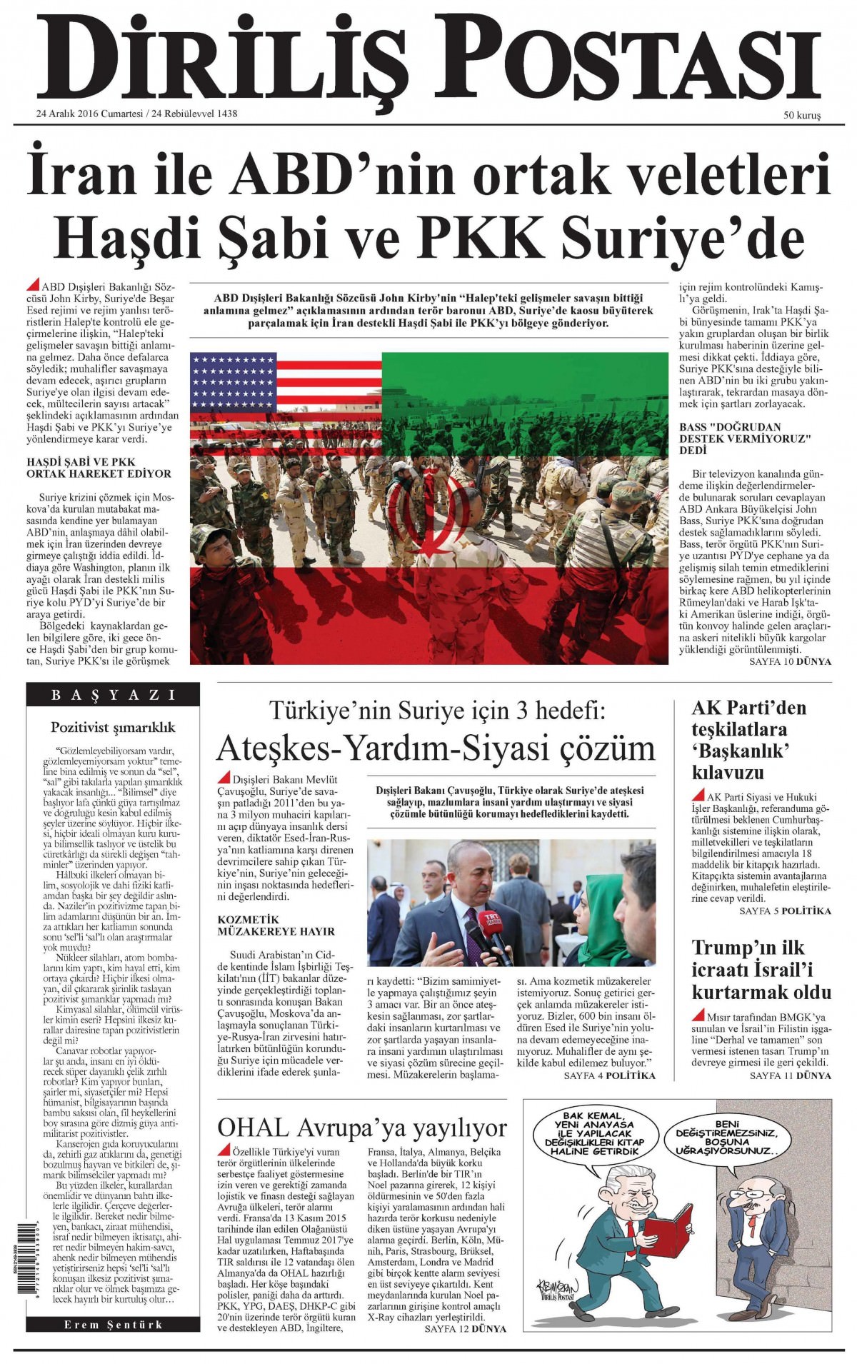 24 Aralık 2016 gazete manşetleri - 1