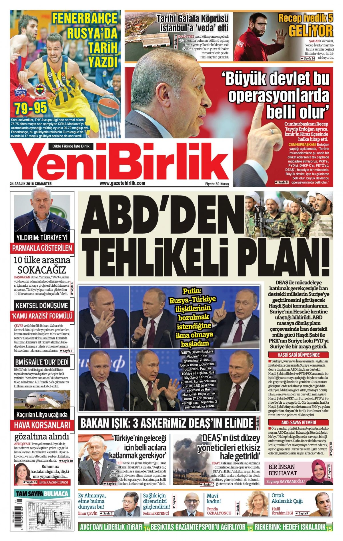 24 Aralık 2016 gazete manşetleri - 2