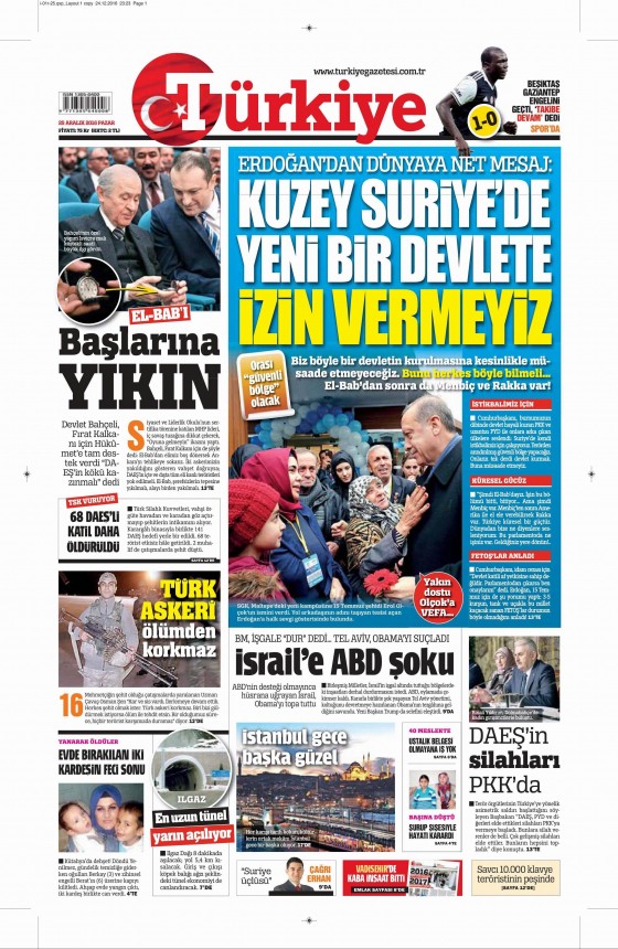 25 Aralık 2016 gazete manşetleri - 382
