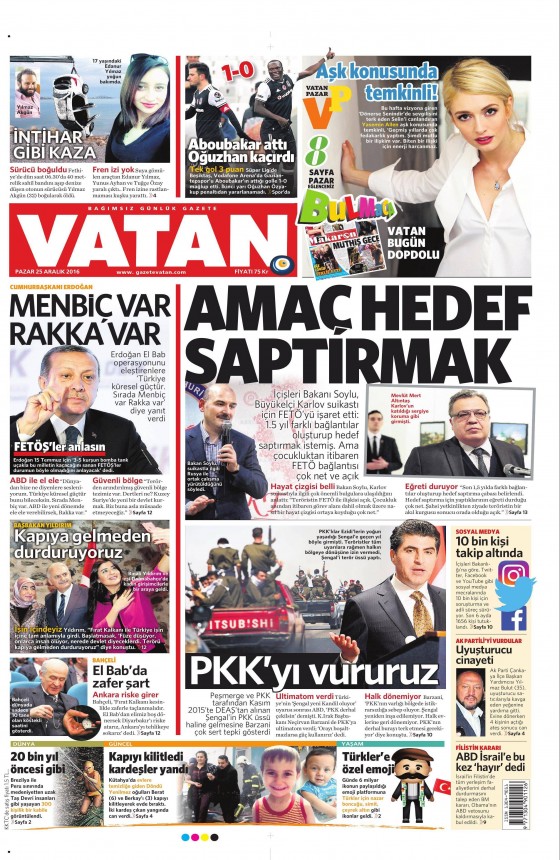 25 Aralık 2016 gazete manşetleri - 383