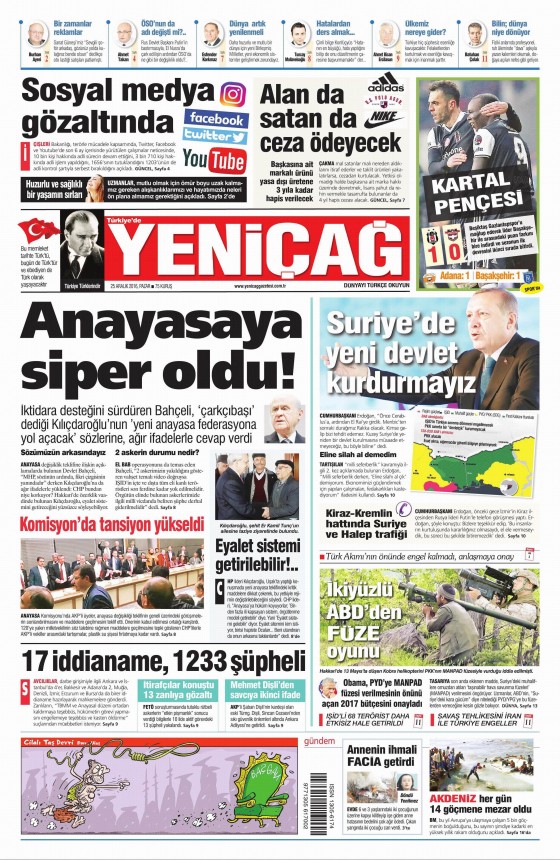 25 Aralık 2016 gazete manşetleri - 385