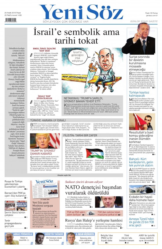 25 Aralık 2016 gazete manşetleri - 390