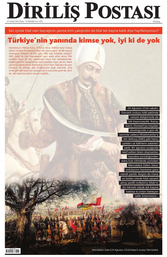 25 Aralık 2016 gazete manşetleri - 389