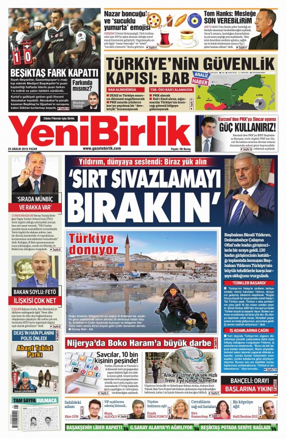 25 Aralık 2016 gazete manşetleri - 391