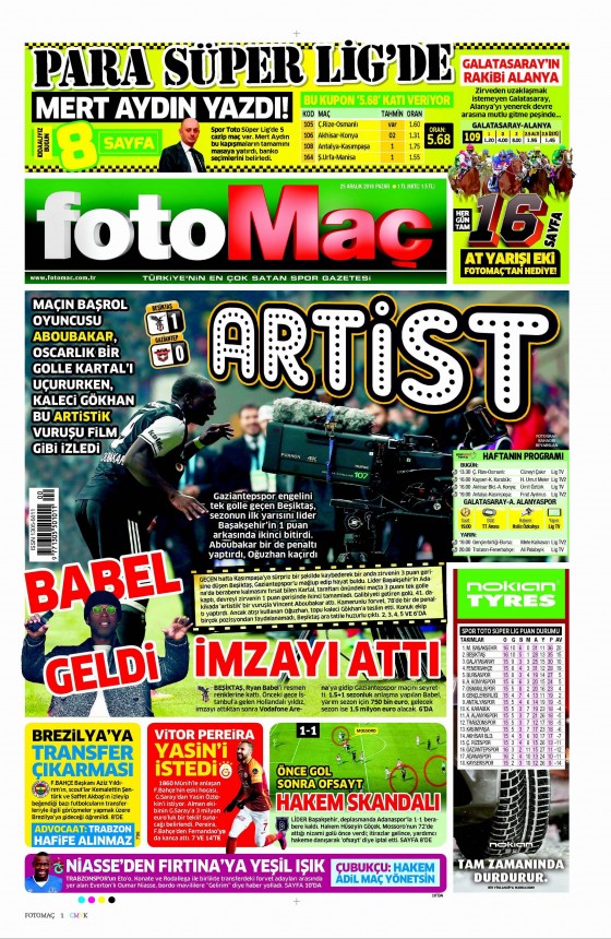 25 Aralık 2016 gazete manşetleri - 400