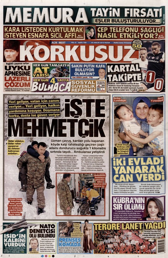 25 Aralık 2016 gazete manşetleri - 410