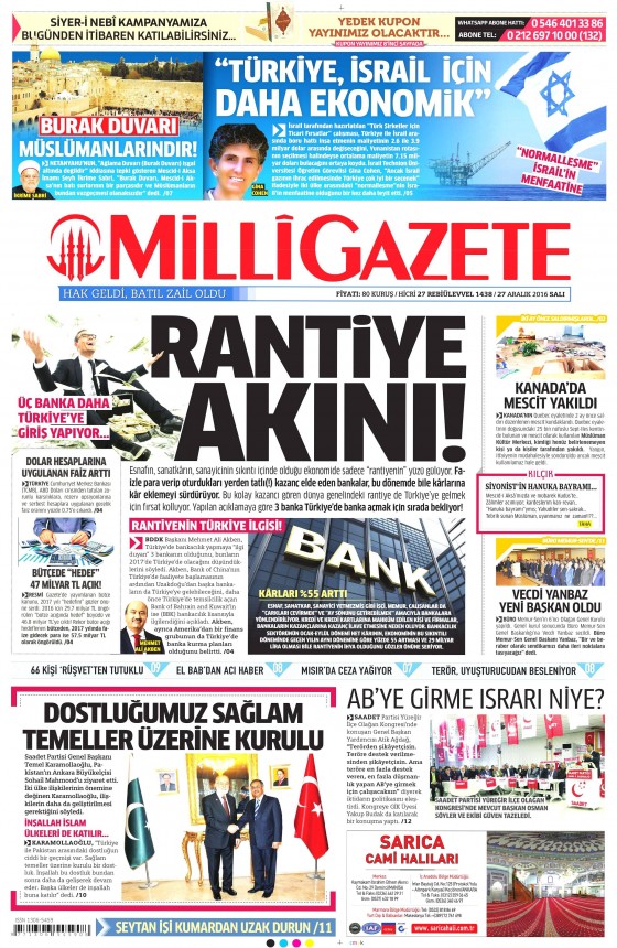 27 Aralık 2016 gazete manşetleri - 5