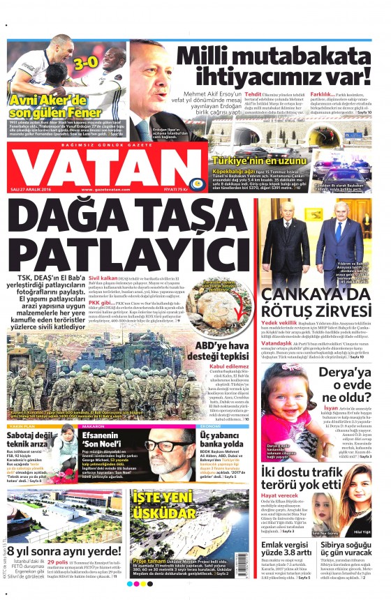 27 Aralık 2016 gazete manşetleri - 10