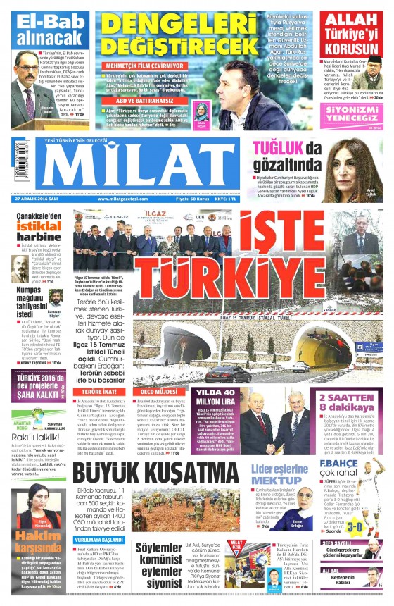 27 Aralık 2016 gazete manşetleri - 15