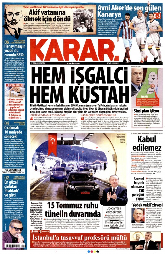 27 Aralık 2016 gazete manşetleri - 17