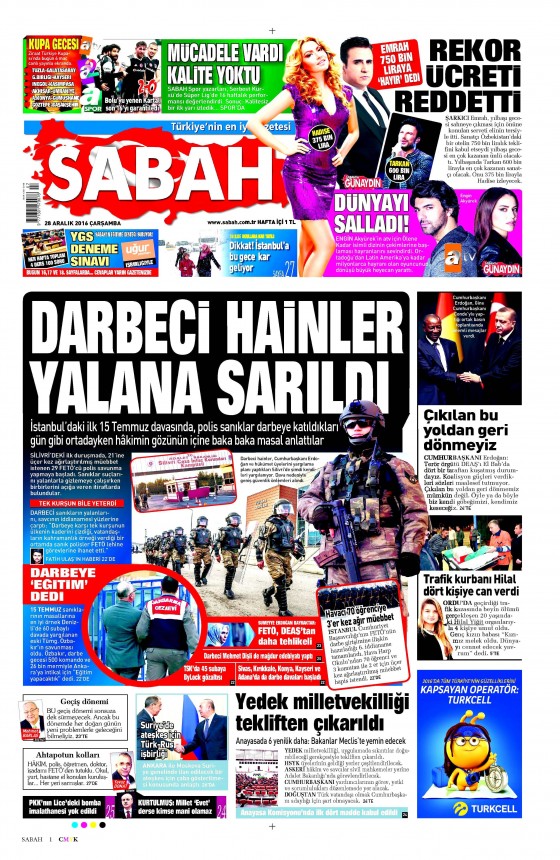 28 Aralık 2016 gazete manşetleri - 507