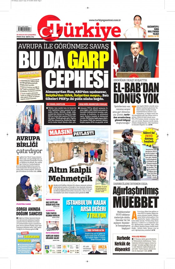 28 Aralık 2016 gazete manşetleri - 510